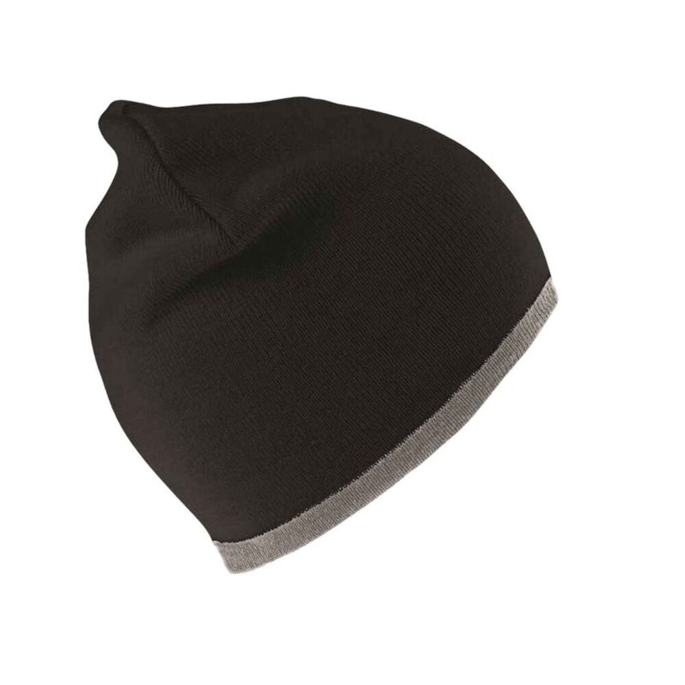 Result Winter Essentials Unisex Adult Reversible Fashion Beanie / Black/Gray